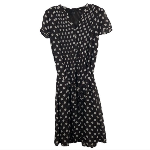 brown dress with white polka dots